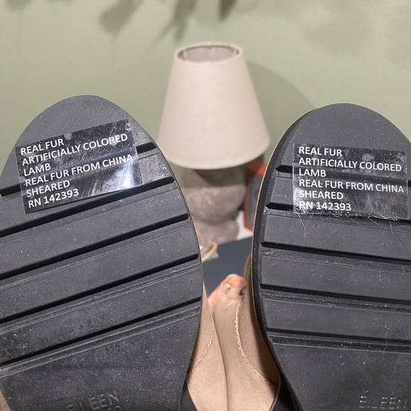 Eileen Fisher Womens 8.5 Alpine Earth Wedge Booties Shearling Lined Nubuck - Picture 10 of 10